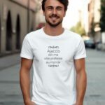 T-Shirt Blanc Ajaccio est ma ville préférée au monde Pour homme-1