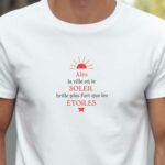 T-Shirt Blanc Alès la ville où le soleil brille plus fort que les étoiles Pour homme-2