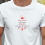 T-Shirt Blanc Angoulême la ville où le soleil brille plus fort que les étoiles Pour homme-2