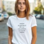 T-Shirt Blanc Argenteuil est ma ville préférée au monde Pour femme-1