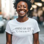T-Shirt Blanc Asnières-sur-Seine c'est la vie Pour femme-2