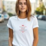 T-Shirt Blanc Aulnay-sous-Bois la ville où le soleil brille plus fort que les étoiles Pour femme-1