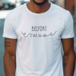 T-Shirt Blanc Belfort c'est la vie Pour homme-1