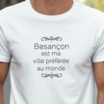T-Shirt Blanc Besançon est ma ville préférée au monde Pour homme-2