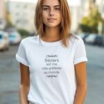 T-Shirt Blanc Béziers est ma ville préférée au monde Pour femme-1