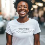 T-Shirt Blanc Carcassonne c'est la vie Pour femme-2