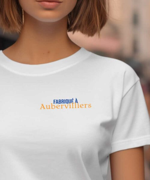 T-Shirt Blanc Fabriqué à Aubervilliers Pour femme-2