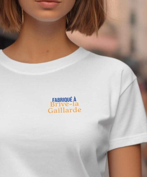 T-Shirt Blanc Fabriqué à Brive-la-Gaillarde Pour femme-2