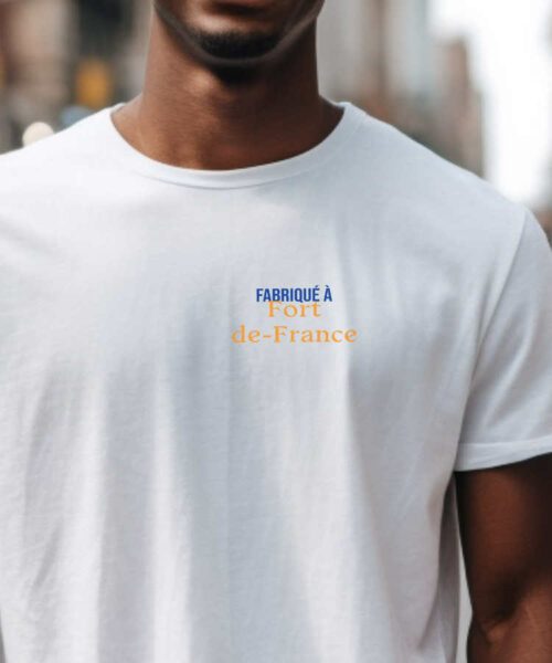 T-Shirt Blanc Fabriqué à Fort-de-France Pour homme-2