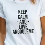 T-Shirt Blanc Keep Calm Angoulême Pour femme-2