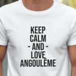 T-Shirt Blanc Keep Calm Angoulême Pour homme-2