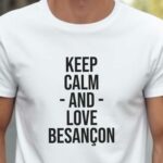 T-Shirt Blanc Keep Calm Besançon Pour homme-2