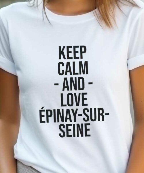 T-Shirt Blanc Keep Calm Épinay-sur-Seine Pour femme-2