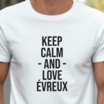 T-Shirt Blanc Keep Calm Évreux Pour homme-2