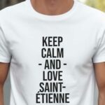 T-Shirt Blanc Keep Calm Saint-Étienne Pour homme-2