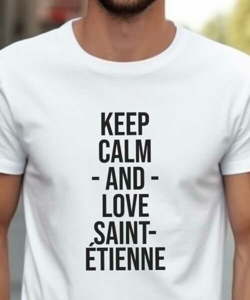T-Shirt Blanc Keep Calm Saint-Étienne Pour homme-2