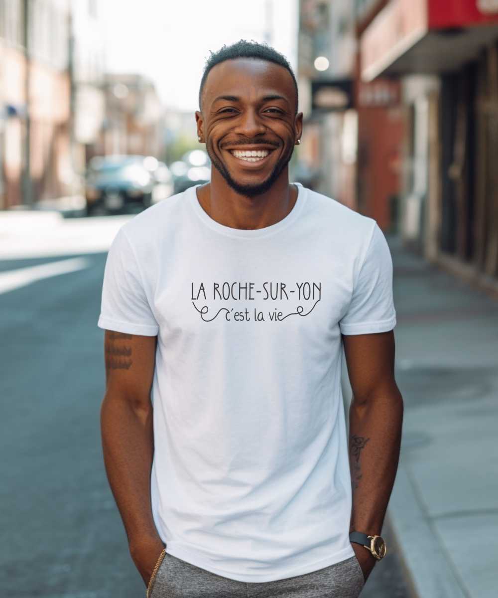 T-Shirt Blanc La Roche-sur-Yon c'est la vie Pour homme-2