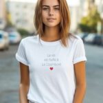 T-Shirt Blanc La vie est belle à La Courneuve Pour femme-1