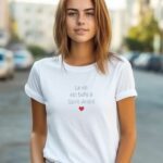 T-Shirt Blanc La vie est belle à Saint-André Pour femme-1