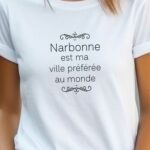 T-Shirt Blanc Narbonne est ma ville préférée au monde Pour femme-2
