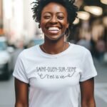 T-Shirt Blanc Saint-Ouen-sur-Seine c'est la vie Pour femme-2