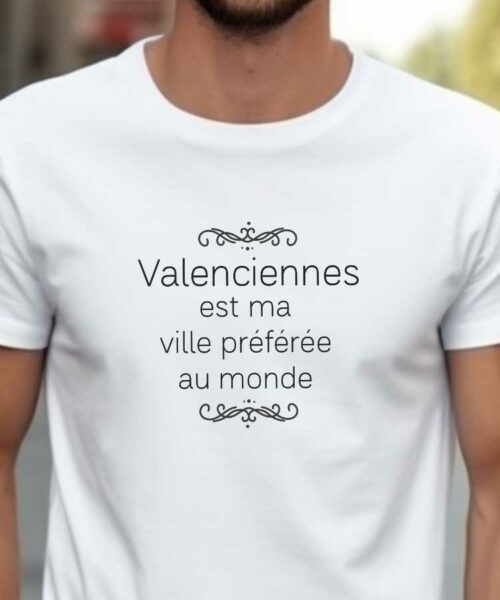 T-Shirt Blanc Valenciennes est ma ville préférée au monde Pour homme-2