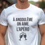 T-Shirt Blanc A Angoulême on aime l'apéro Pour homme-1