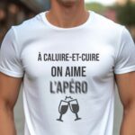 T-Shirt Blanc A Caluire-et-Cuire on aime l'apéro Pour homme-1