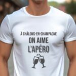 T-Shirt Blanc A Châlons-en-Champagne on aime l'apéro Pour homme-1