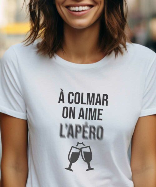 T-Shirt Blanc A Colmar on aime l’apéro Pour femme-1