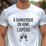 T-Shirt Blanc A Dunkerque on aime l'apéro Pour homme-1