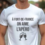 T-Shirt Blanc A Fort-de-France on aime l'apéro Pour homme-1