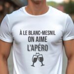 T-Shirt Blanc A Le Blanc-Mesnil on aime l'apéro Pour homme-1