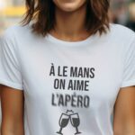 T-Shirt Blanc A Le Mans on aime l'apéro Pour femme-1