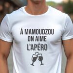 T-Shirt Blanc A Mamoudzou on aime l'apéro Pour homme-1