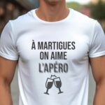 T-Shirt Blanc A Martigues on aime l'apéro Pour homme-1