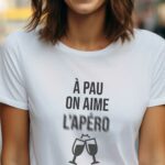T-Shirt Blanc A Pau on aime l'apéro Pour femme-1