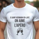 T-Shirt Blanc A Saint-Germain-en-Laye on aime l'apéro Pour homme-1