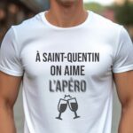T-Shirt Blanc A Saint-Quentin on aime l'apéro Pour homme-1