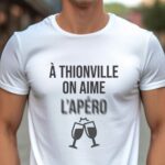 T-Shirt Blanc A Thionville on aime l'apéro Pour homme-1