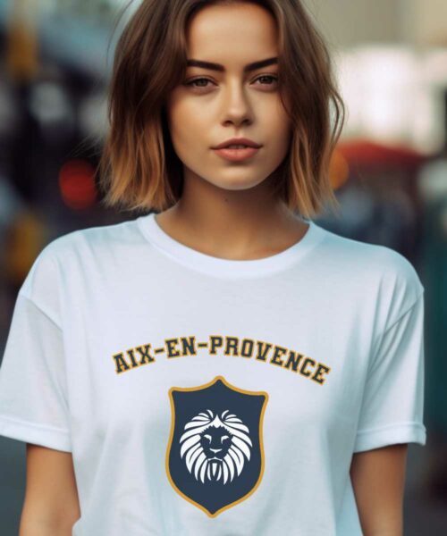 T-Shirt Blanc Aix-en-Provence blason Pour femme-1