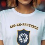 T-Shirt Blanc Aix-en-Provence blason Pour femme-2