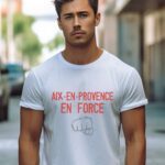 T-Shirt Blanc Aix-en-Provence en force Pour homme-1