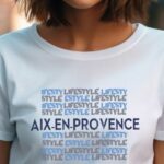 T-Shirt Blanc Aix-en-Provence lifestyle Pour femme-1