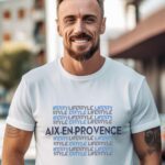 T-Shirt Blanc Aix-en-Provence lifestyle Pour homme-2