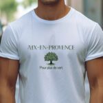 T-Shirt Blanc Aix-en-Provence pour plus de vert Pour homme-1