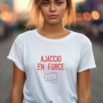 T-Shirt Blanc Ajaccio en force Pour femme-1