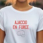 T-Shirt Blanc Ajaccio en force Pour femme-2