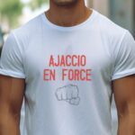 T-Shirt Blanc Ajaccio en force Pour homme-2