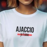 T-Shirt Blanc Ajaccio je t'aime Pour femme-2